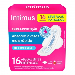 Absorvente Intimus Gel Tripla Proteção Suave c/ Abas 16un