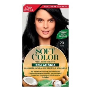 Tintura para Cabelo Soft Color Sem Amônia 20 Preto Wella