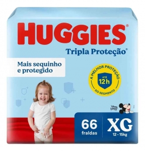 Fralda Huggies Tripla Proteção XG 66 Unidades