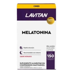 Lavitan Melatonina 150 Cáps Suplemento para Dormir Melhor Sabor:Morango