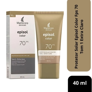 Protetor Solar Facial Episol Color FPS70 Pele Extra Clara 40g