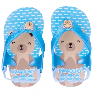 Sandália Pimpolho Praiana Baby Azul Urso Masculina 19