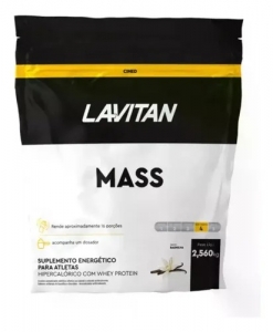 Lavitan Mass Pó 2,560 kg Sabor Baunilha – Hipercalórico Potente para Ganho de Massa