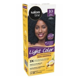 Tinta Light Color Sem Amônia 1.0 Preto Azulado Salon Line