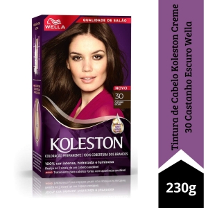 Tintura de Cabelo Koleston Creme 30 Castanho Escuro Wella