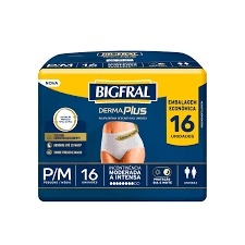 Bigfral Derma Plus P/M Econômica – Roupa Íntima Descartável Unissex, 16 Unidades