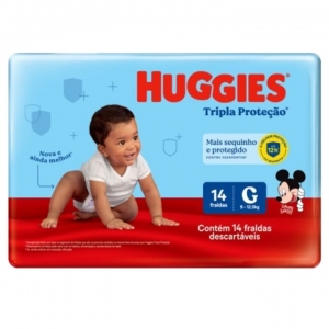 Huggies Tripla Proteção Jumbinho G – Fralda Descartável Infantil, 14 Unidades