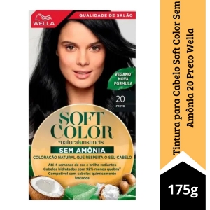 Tintura para Cabelo Soft Color Sem Amônia 20 Preto Wella