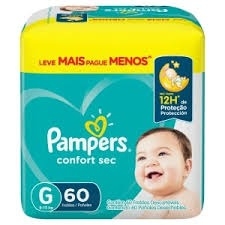 Fralda Pampers Confort Sec G – Pacote Econômico 60 Unidades