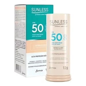 Sunless Protetor Solar StickBase Efeito Matte Extra Clara12g