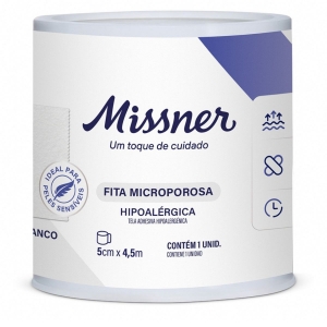 Fita Microporosa Hipoalérgica Missner 5 Cm X 4,5 M 1 Unidade