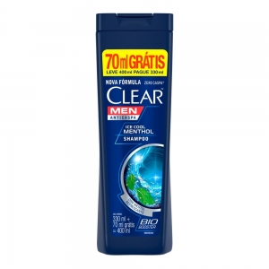 Shampoo Clear Ice Cool Menthol 400ml – Frescor Intenso para Homens