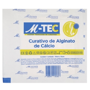 M-Tec Curativo Alginato de Cálcio 10x10cm 10 Unidades