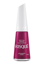 Esmalte Risqué Cremoso Léo Mandou Flores 8ml – Rosa Intenso e Charmoso