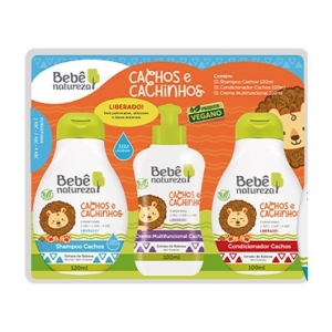 Kit Bebê Natureza Cachos e Cachinhos Shampoo + Condicionador + Creme
