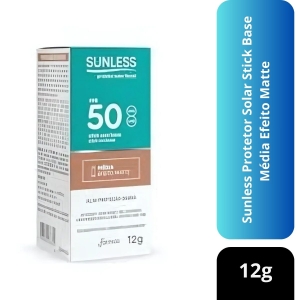 Sunless Protetor Solar Stick Base Média Efeito Matte 12g