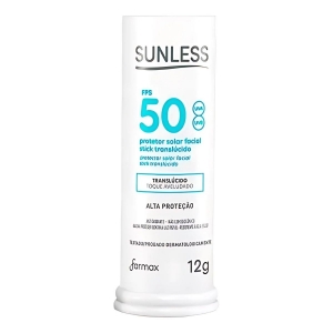 Sunless Protetor Solar Facial Bastão Translúcido Fps 50 12g