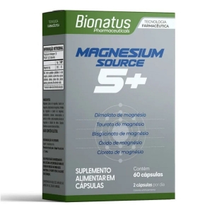Suplemento Alimentar de Magnesium Source 5+ com 60 Cápsulas Sabor:Sem Sabor