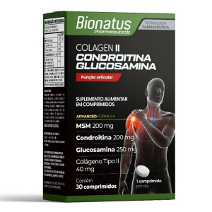 Suplemento Colagen II Condroitina Glucosamina 30 Comprimidos Sabor:Sem Sabor