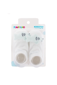 Meia Bichinho LED Pimpolho Branco Peixe 00-15 – Conforto e Diversão para os Pezinhos do Bebê