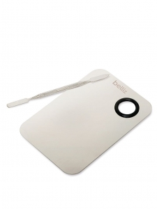 Paleta Belliz Inox com Espátula para Maquiagem Profissional