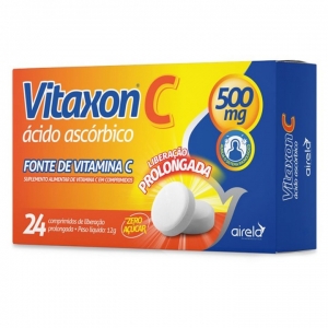 Vitaxon C 500mg 24 Comprimidos Liberação Prolongada Vitamina C Airela