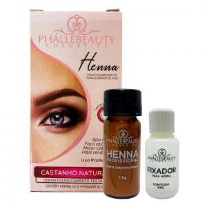 Henna para Sobrancelha Phallebeauty PH0595 – Castanho Natural + Fixador 10 ml