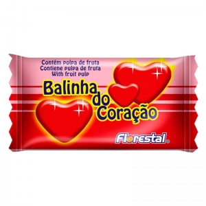 Bala Stick de Coração Morango Florestal – Doce Divertido