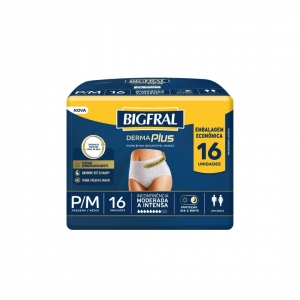 Bigfral Derma Plus G/XG Econômica – Roupa Íntima Descartável Unissex, 16 Unidades