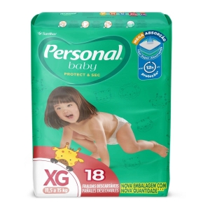 Personal Baby Jumbo XG – Fralda Descartável Infantil, 18 Unidades
