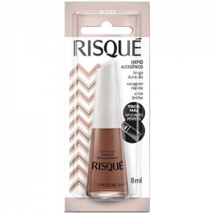 Esmalte Risqué Cappuccino Cremoso 8ml – Elegância em Tom Neutro