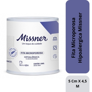 Fita Microporosa Hipoalérgica Missner 5 Cm X 4,5 M 1 Unidade