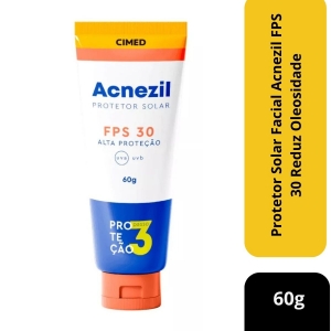Protetor Solar Facial Acnezil FPS 30 Reduz Oleosidade 60g