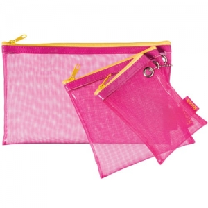 Kit Nécessaires Ricca Rendinha – 3 Peças (Grande, Médio e Pequeno) – Rosa