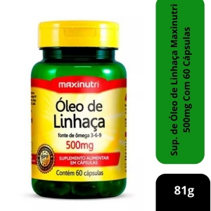 Óleo de Linhaça Maxinutri 500mg 60 comprimidos