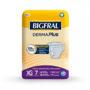 Fralda Geriátrica Bigfral DermaPlus XG com 7 Unidades