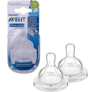 Bico de Mamadeira Avent Anti-Colic Tamanho 2 (1m+) – 2 Unidades