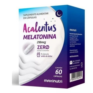 Acalentus Melatonina 0,21mg ZERO com 60 Cápsulas Maxinutri sabor:sem sabor