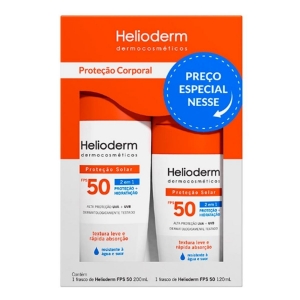 Kit Protetor Corpo Helioderm Fps 50 200g + Facial Fps 50 50g