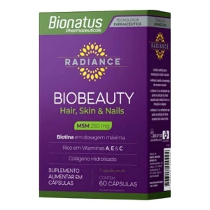 Suplemento Radiance Biobeauty Hair, Skin & Nails 60 Cápsulas Sabor:Sem Sabor