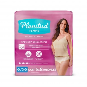 Calça Geriátrica Plenitud Active Mulher G/XG 8 Unidades