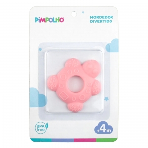 Mordedor Infantil Pimpolho Tartaruga Rosa – Alívio e Diversão na Fase da Dentição