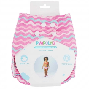 Fralda Ecológica Crafil Pimpolho Rosa Listras – Conforto e Sustentabilidade para Bebês de 0 a 4 Anos