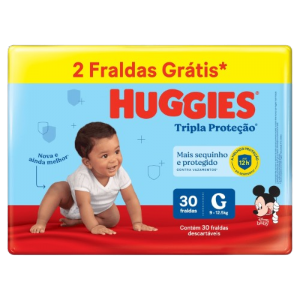 Fralda Huggies Tripla Proteção Meguinha G 30 Unidades