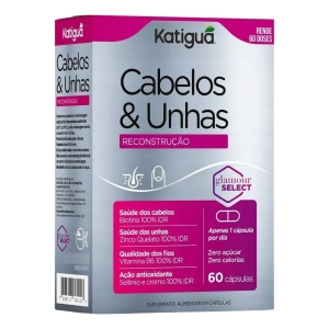 Suplem. Alim. Reconstrução de Cabelos & Unhas 60Cáps Katiguá Sabor:Sem Sabor