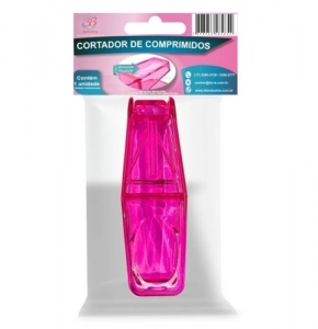 Cortador de Comprimidos 3B Rosa Portátil e Seguro