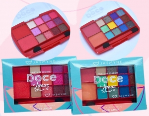 Paleta de Sombras e Blush Jasmyne “Doce Amor” JS0802 – 14 Tons Versáteis