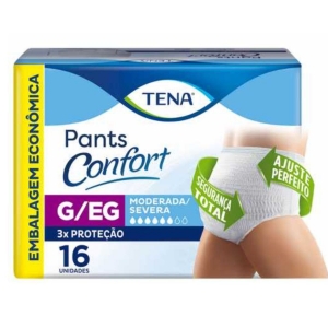 Tena Pants Confort G/EG Econômica – Roupa Íntima Descartável Unissex, 16 Unidades
