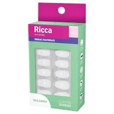 Unhas Naturais Ricca Bailarina – 24 unidades