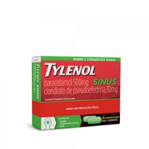 Tylenol Sinus – Alívio Rápido da Congestão e Dor com 24 Comprimidos
